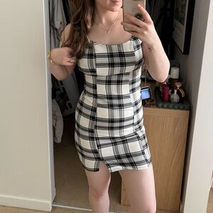 NOBO Black and White Checkered Mini Dress